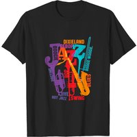 T-Shirt pour Hommes Design Musical Jazz Dixieland Swing Blues — T-shirts pour hommes