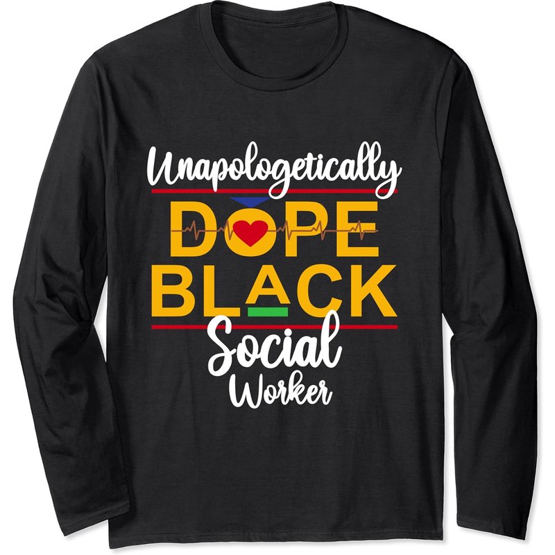 T-shirt à manches longues Unapologetic Dope Social Worker Noir — T-shirts pour hommes