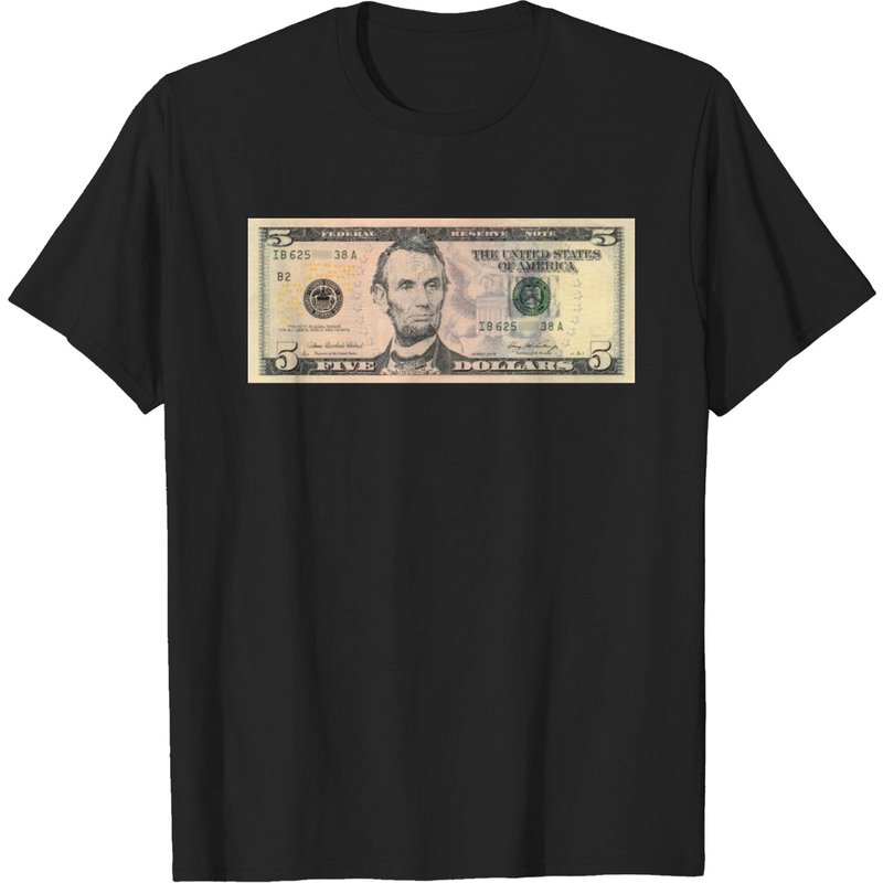 T-Shirt Dollar pour Hommes - Noir