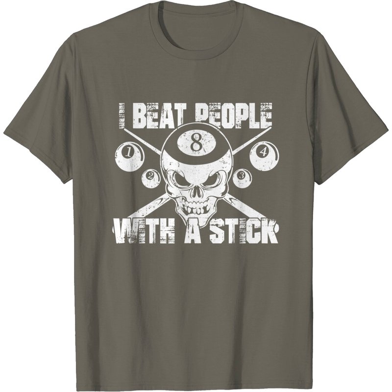 T-shirt I Beat People With A Stick Billiards pour hommes
