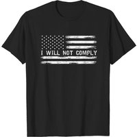 T-shirt I Will Not Comply pour hommes en noir — T-shirts pour hommes
