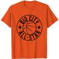Basketball Big City Star T Shirt for Men in Ash