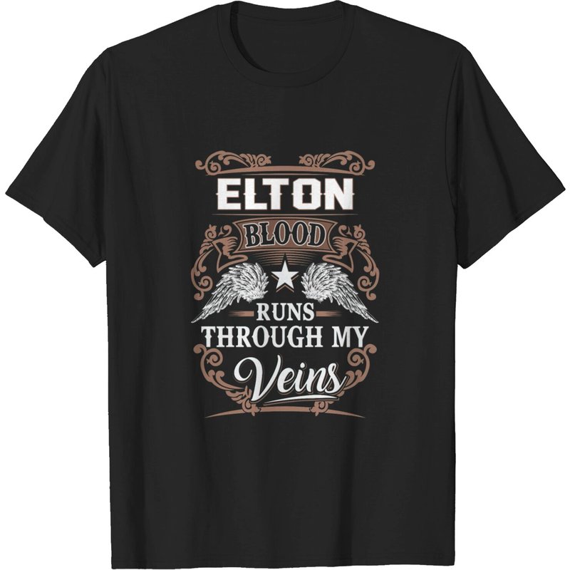 T-Shirt Elton - Blood Runs Through My V pour Hommes — T-shirts pour hommes