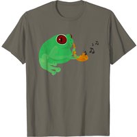 Frog Playing Saxophone T Shirt for Men