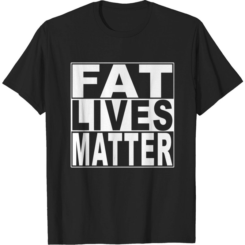 T-Shirt Fat Lives Matter pour hommes en noir — T-shirts pour hommes