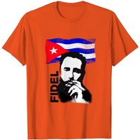 T-Shirt Fidel Castro Drapeau de Cuba pour Hommes