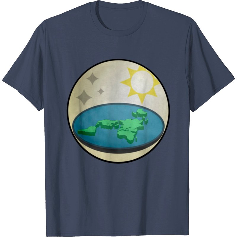 T-shirt Flat Earth pour hommes - Noir