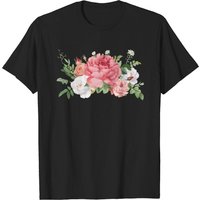 T-shirt à fleurs pour hommes en noir
