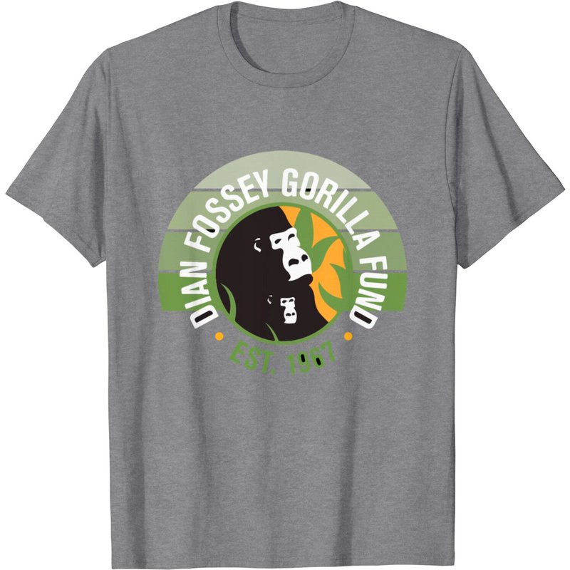 T-Shirt Noir et Blanc de la Dian Fossey Gorilla Fund pour Hommes — T-shirts pour hommes