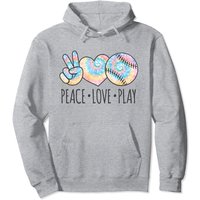 Hoodie Peace Tie Dye Softball pour adolescentes | Peace Love Play — Sweats à capuche pour hommes