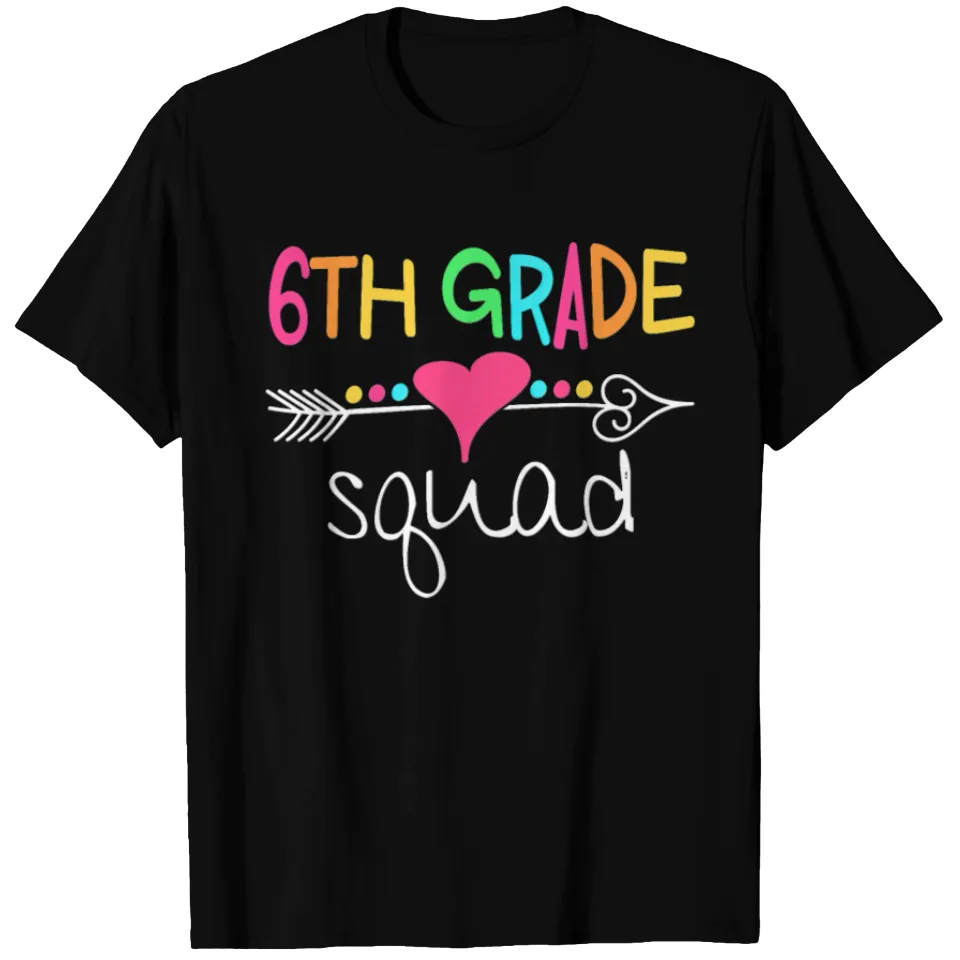T-shirt 6th Grade Squad pour hommes en noir