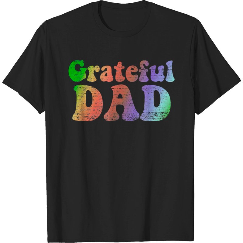 Mens Grateful Dad Vintage Fathers Day T-Shirt — Mens T Shirts