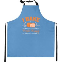 Bakers Kitchen Aprons I Bake People Happy - Carolina Blue