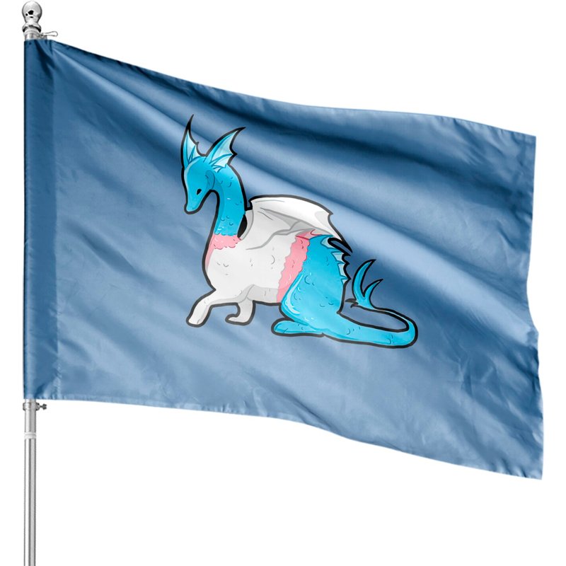 Drapeaux de Maison Trans Pride - Transgenre - Impression Recto-Verso — Drapeaux décoratifs