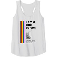 I Am A Safe Person LGBTQ Ally Pride Rainbow Flag Tank Top for Men