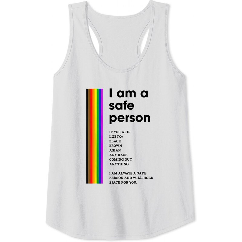 Je Suis Une Personne Sûre Allié LGBTQ Drapeau Arc-en-Ciel Débardeur pour Hommes — T-shirts pour hommes