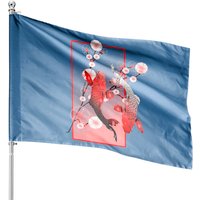 Drapeau de Maison en Fleur de Cerisier avec Carpe Koï Nishikigoi — Drapeaux décoratifs