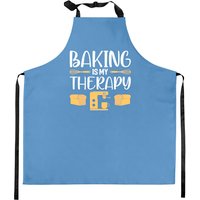 Bakers Kitchen Aprons Baking Is My Therapy - Carolina Blue — Kitchen Aprons