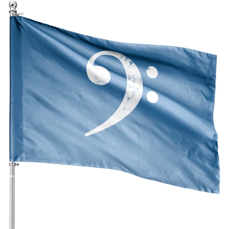 Drapeaux Maison Clef de Fa pour Bassistes et Joueurs de Basse — Drapeaux décoratifs