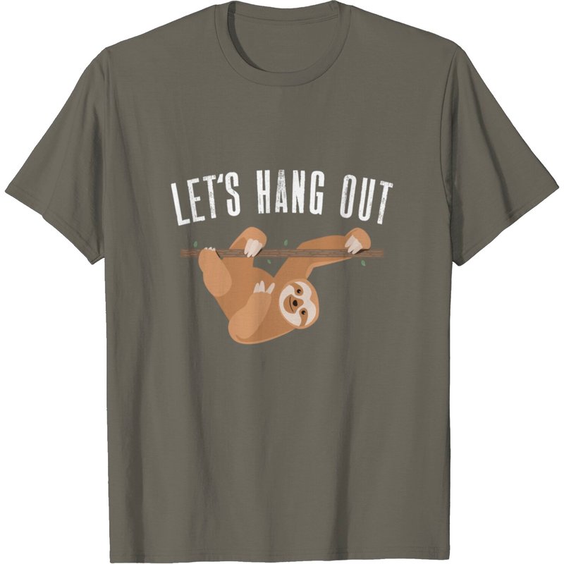 T-Shirt Drôle Paresseux Let's Hang Out Sleep Napping pour Hommes