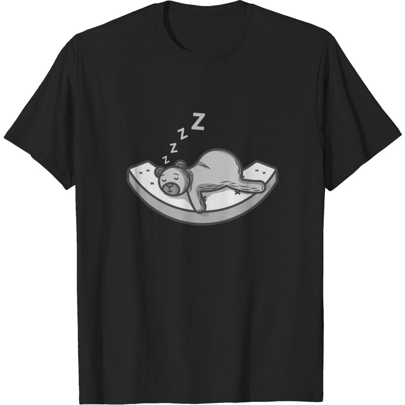 Sleepy Bear T Shirt for Men in Black