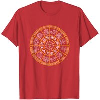 Astrology Print Zodiac Wheel Horoscope Signs T-Shirt for Men