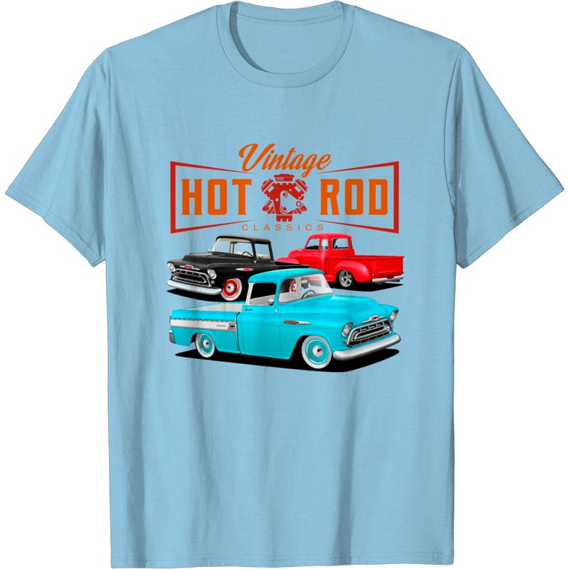 Vintage Hot Rod Trucks Together T-Shirt for Men — Mens T Shirts