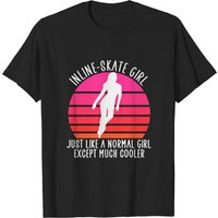 Inline Skate Girl T-Shirt for Men in Black