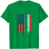 Italian American T-Shirt with Italy America Flag — Mens T Shirts