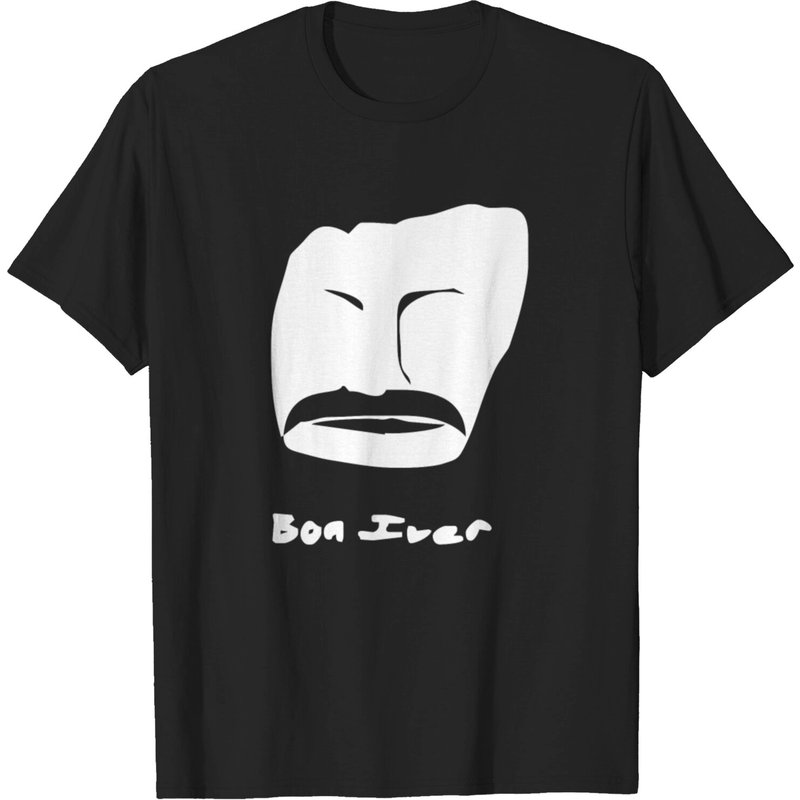 Bon Iver Face T Shirt for Men - Black — Mens T Shirts