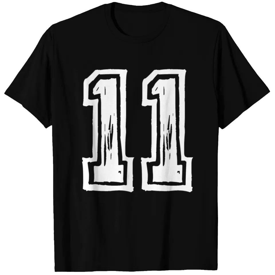 T-shirt Jersey Numéro 11 pour Hommes T-shirt Heavyweight Noir — T-shirts pour hommes