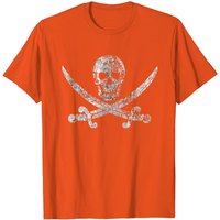 Vintage Pirate Skull Jolly Roger Flag T-Shirt for Men