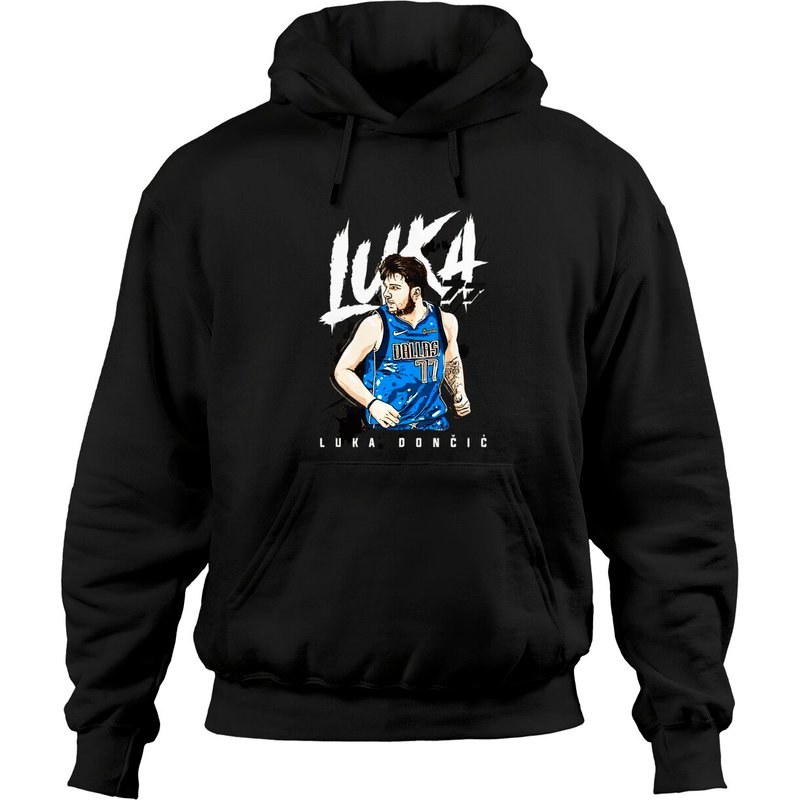 Hoodie Unisexe Noir Luka Doncic — Sweats à capuche pour hommes