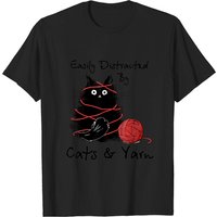 T-shirt pour hommes : facilement distrait par les chats et la laine — T-shirts pour hommes