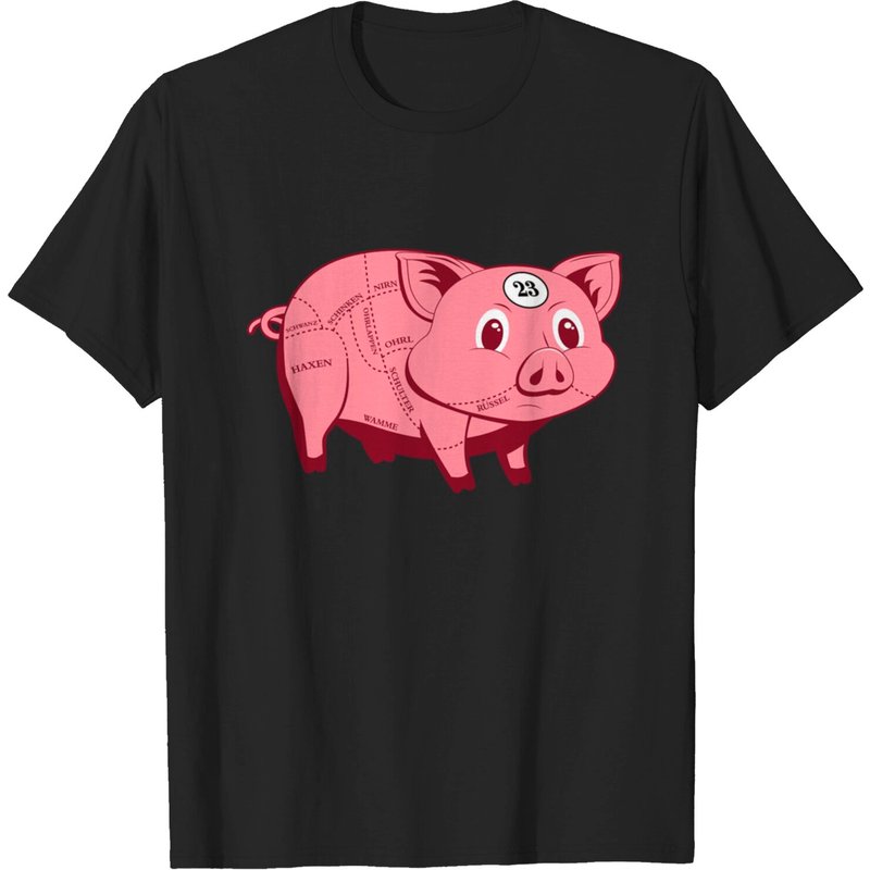 T-Shirt Le Mans Pink Pig pour hommes en noir — T-shirts pour hommes