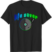 T-Shirt Life Saver Turntable pour Hommes en Noir — T-shirts pour hommes