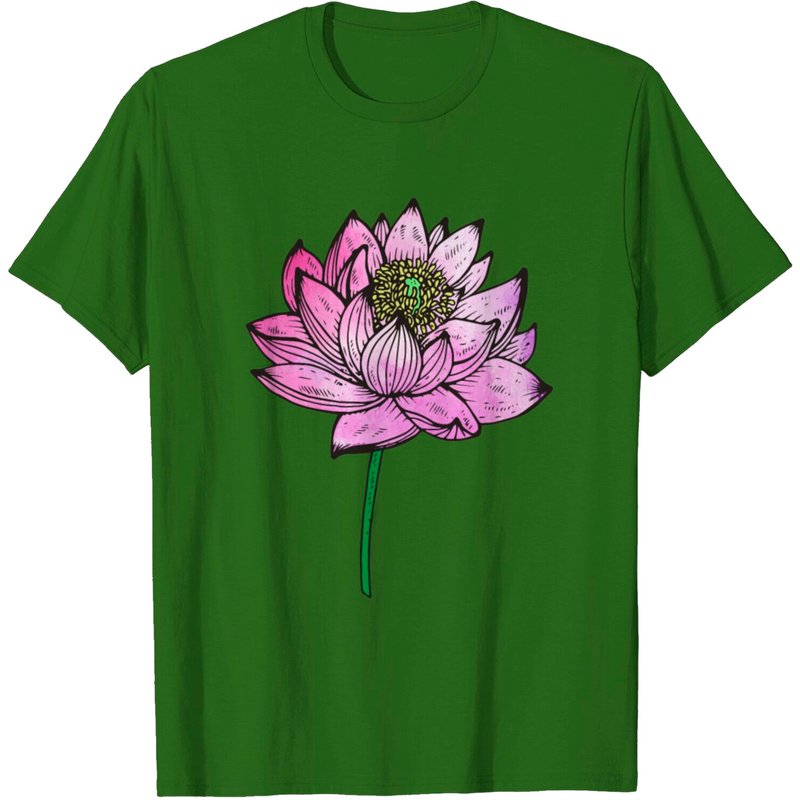 T-Shirt Lotus pour Hommes - Noir