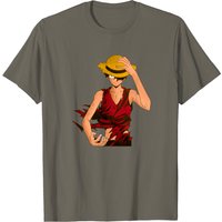 T-Shirt Luffy One Piece pour hommes - Noir