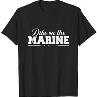 Dibs On The Marine T Shirt pour hommes en noir — T-shirts pour hommes