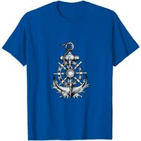 T-shirt Anchor And Wheel Tattoo pour hommes en noir — T-shirts pour hommes