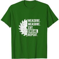 T-shirt Measure Cut Swear Repeat pour hommes - Noir