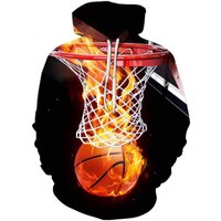 Hoodie 3D Flame Basketball pour enfants