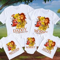 T-Shirt Personnalisé avec Nom et Âge Lion King pour Hommes — T-shirts pour hommes
