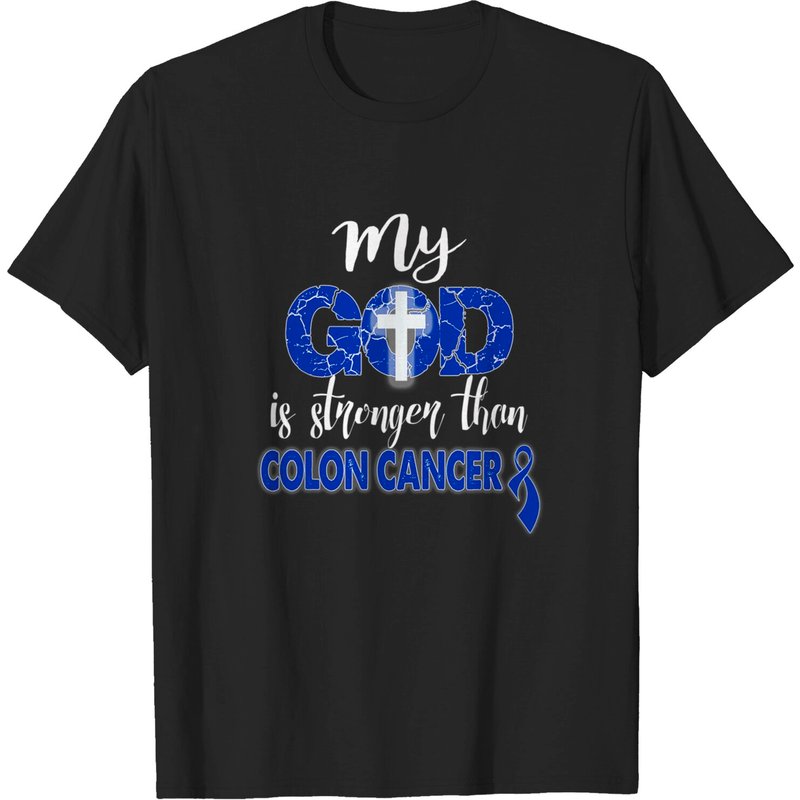 Mon Dieu Est Plus Fort Que Le Cancer Du Côlon T-Shirt Pour Hommes — T-shirts pour hommes