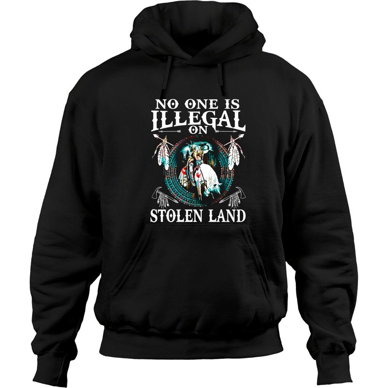Hoodie No One Is Illegal on Stolen Land pour Unisexe — Sweats à capuche pour hommes