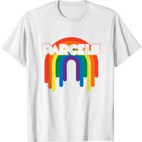 T-shirt classique Parcels thème arc-en-ciel pour hommes — T-shirts pour hommes