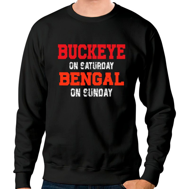 Sweatshirt Vintage Buckeye On Saturday Bengal On Sunday — Sweats à capuche pour hommes