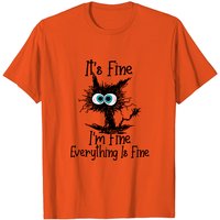 T-shirt pour hommes It's Fine I'm Fine avec motif de chat — T-shirts pour hommes