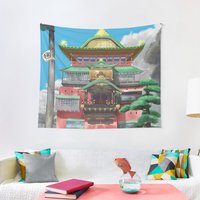 Bathhouse Spirited Away Digital Art Tapestry — Tapestries