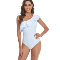 Maillot de bain une pièce asymétrique à volants pour femmes — Accessoires de mode